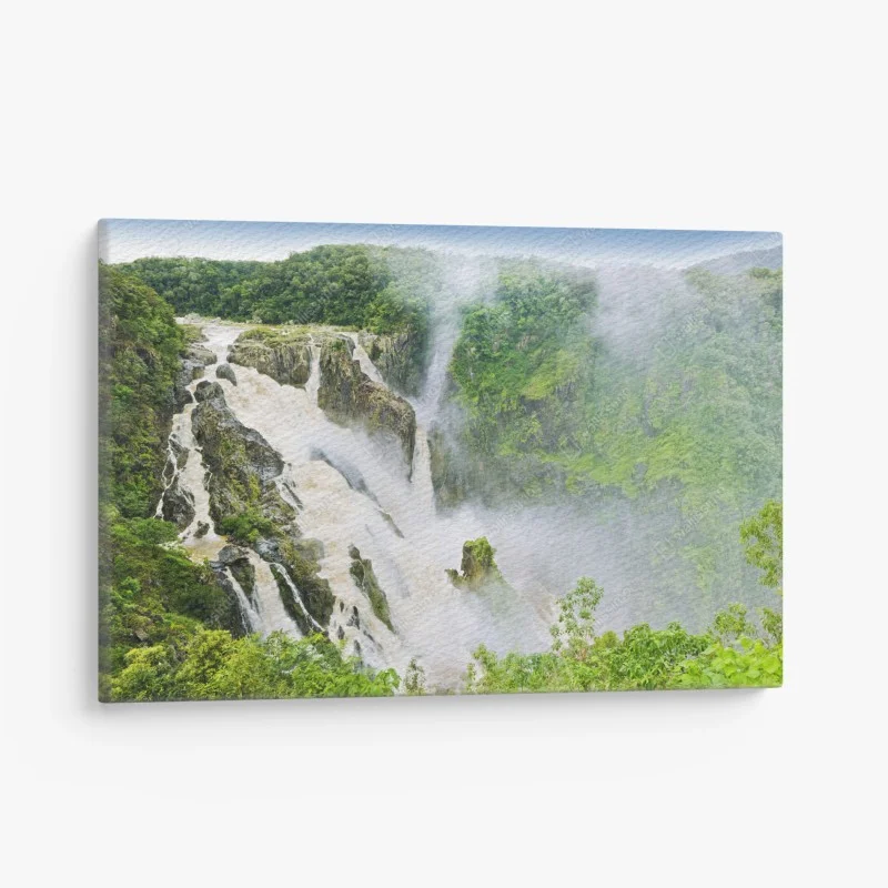Canvas print Barron Falls rainforest waterfall panorama