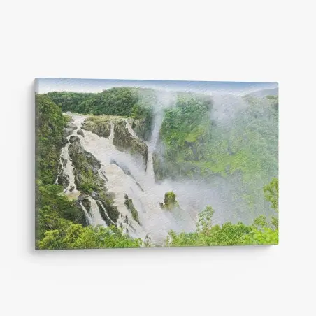 Canvas print Barron Falls rainforest waterfall panorama • Wallissimo®