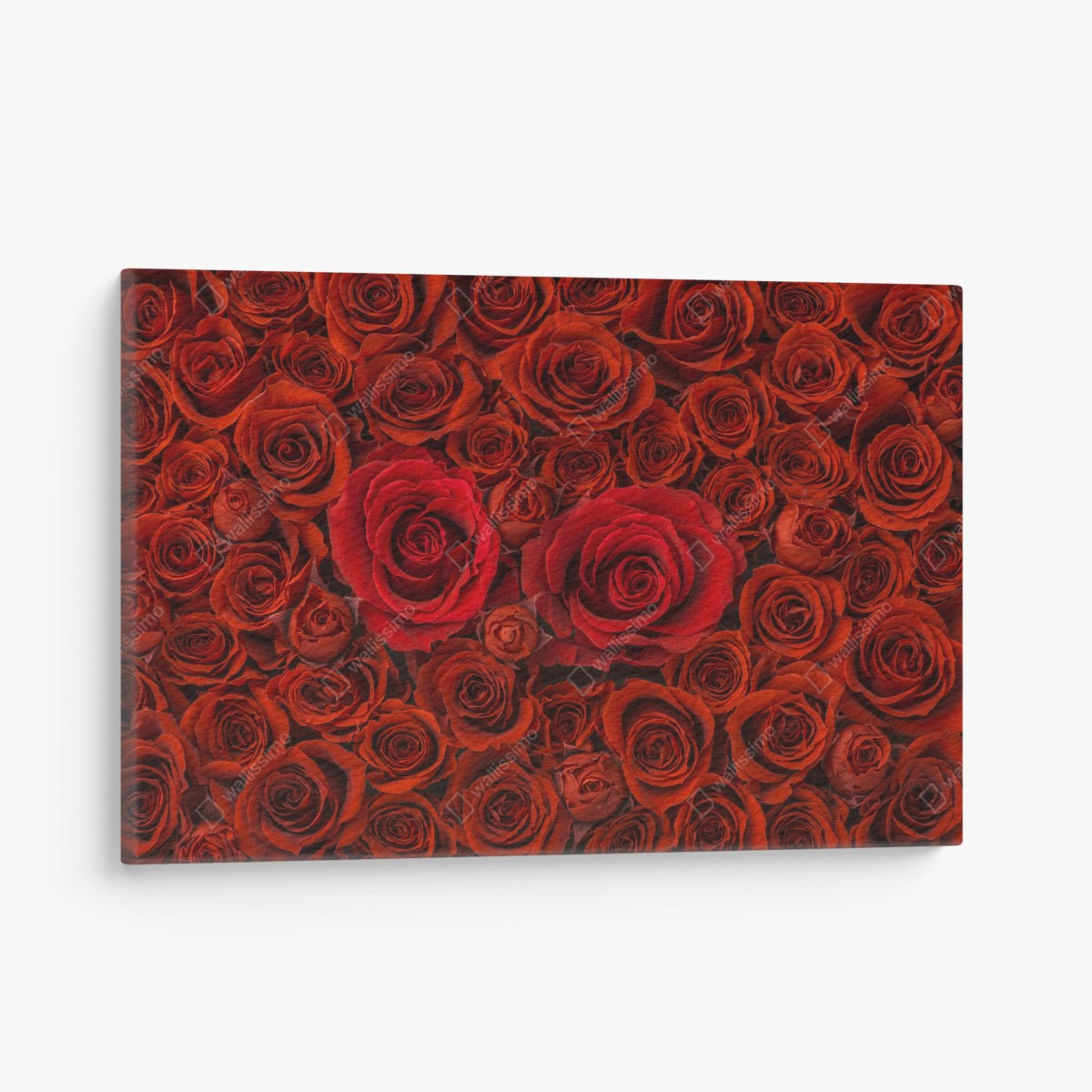 Canvas print lush red rose collage • Wallissimo®