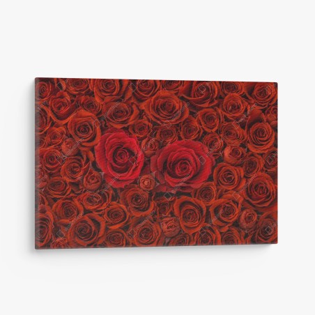 Canvas print lush red rose collage • Wallissimo®