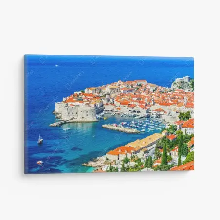 Canvas print Dubrovnik old town panorama • Wallissimo®