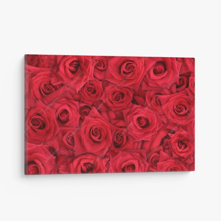 Canvas print vibrant red roses collage • Wallissimo®