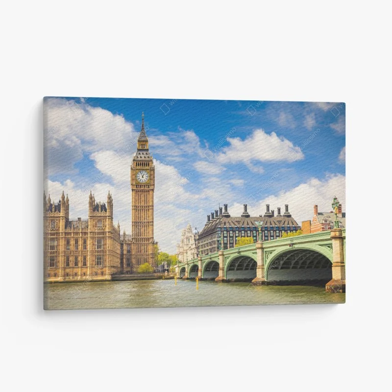 Canvas print London skyline with Big Ben and Westminster Bridge
