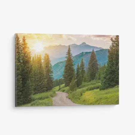 Canvas print Colorado mountain sunrise trail • Wallissimo®