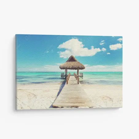 Canvas print tropical pier in Punta Cana • Wallissimo®