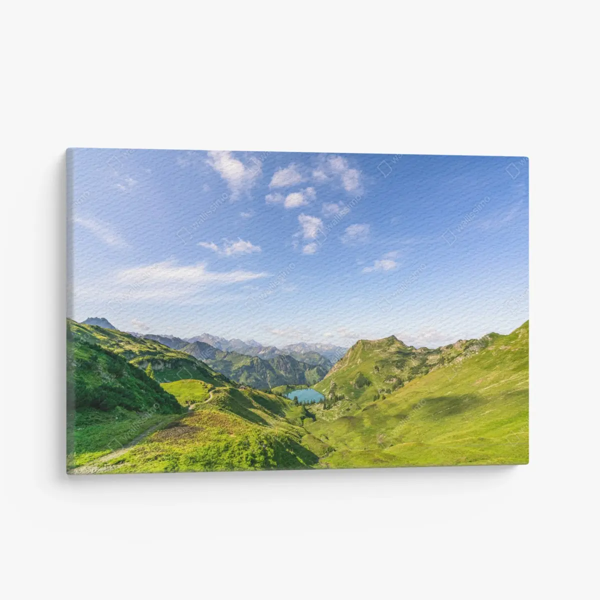 Canvas print serene alpine mountain lake • Wallissimo®
