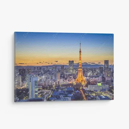 Canvas print Tokyo Tower at dusk skyline • Wallissimo®