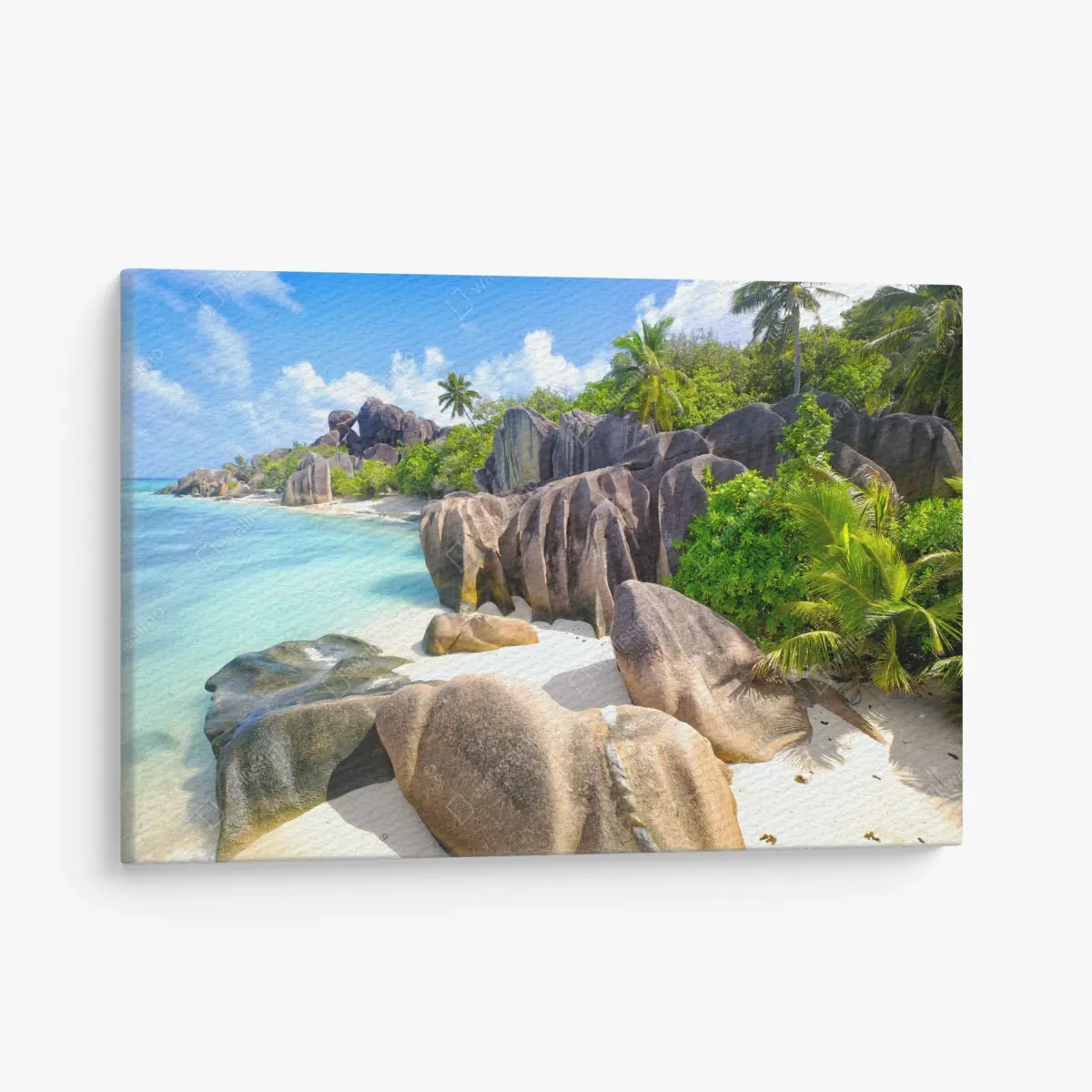 Canvas print Anse Source d'Argent, La Digue turquoise beach paradise • Wallissimo®
