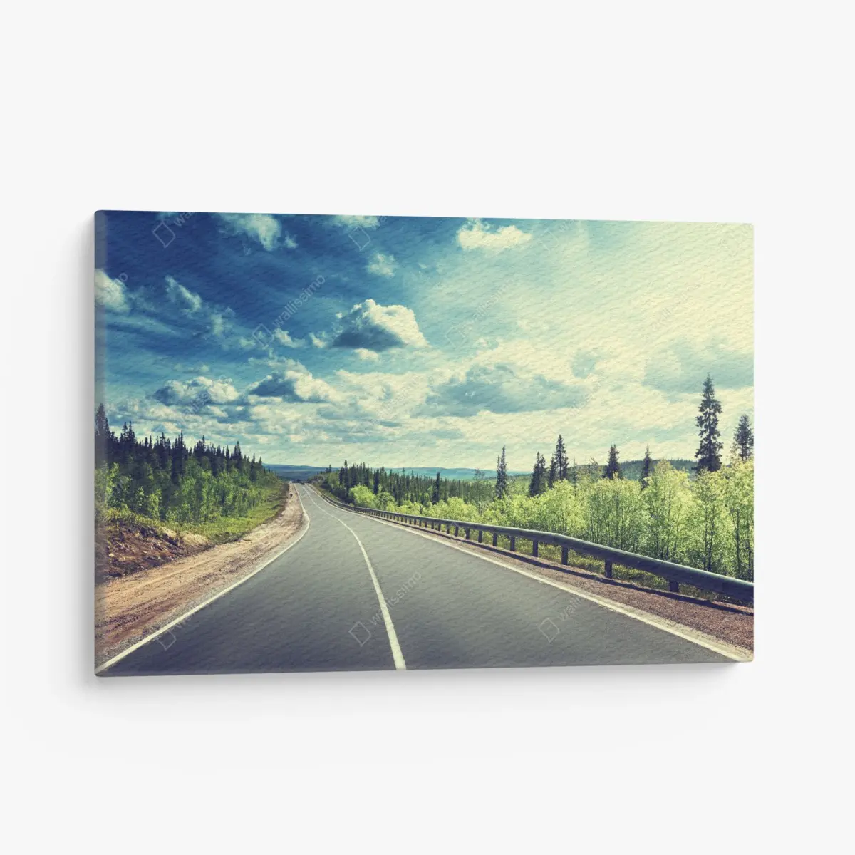 Canvas print sunlit forest road to the horizon ⁕ Wallissimo® Canvas print sunlit forest road to the horizon ⁕ Wallissimo®