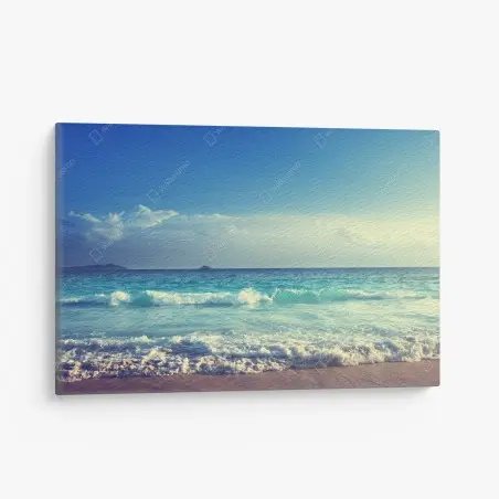Canvas print Seychelles beach at sunset • Wallissimo®