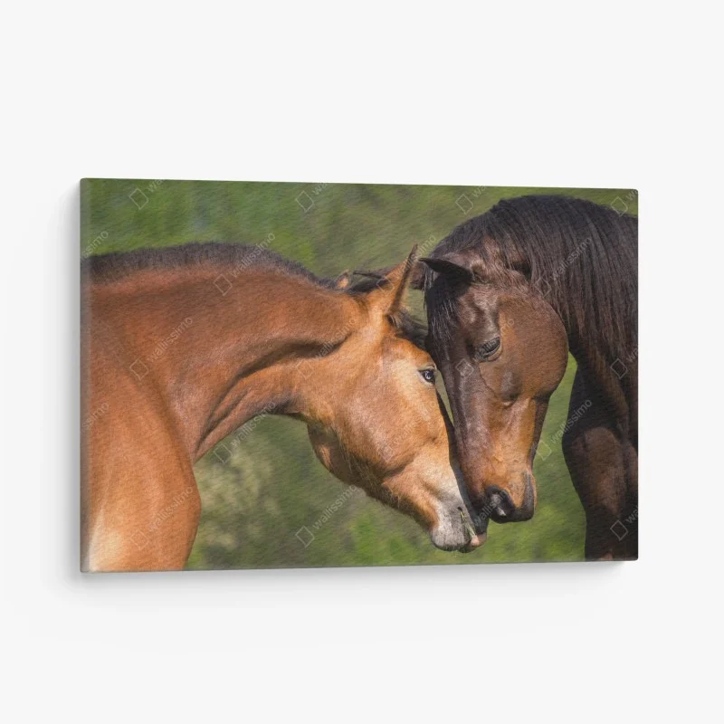 Canvas print gentle equine embrace
