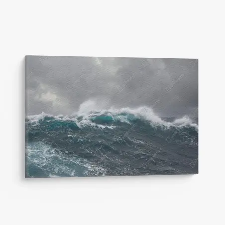 Canvas print stormy sea with crashing waves • Wallissimo®