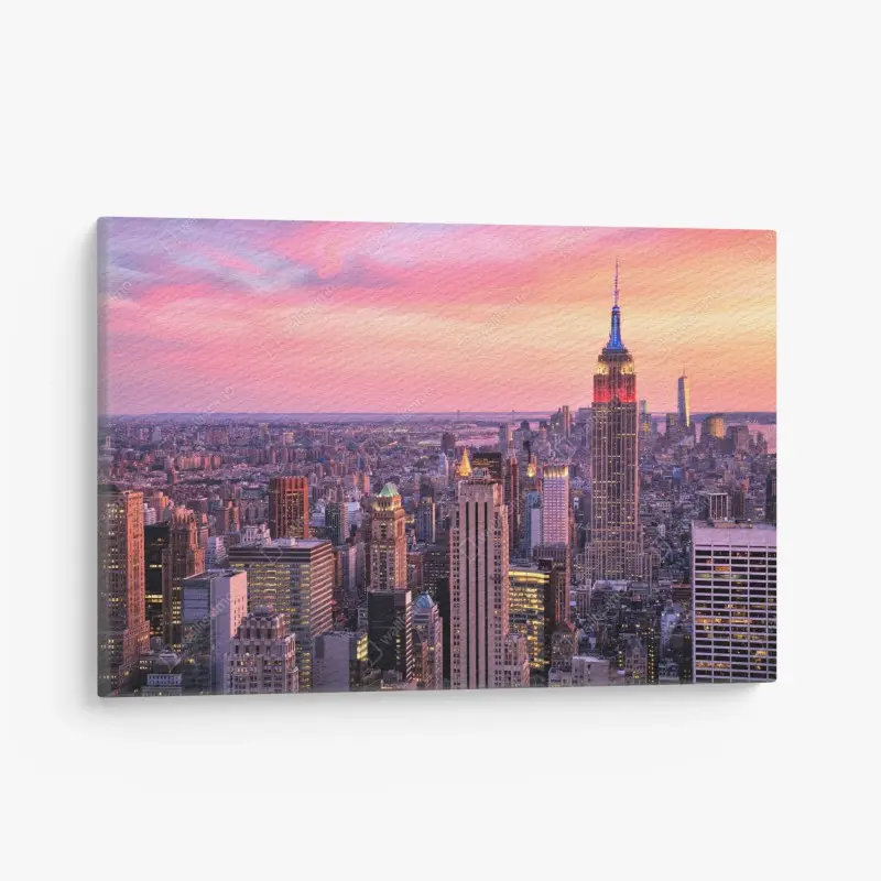 Canvas print New York skyline at sunset