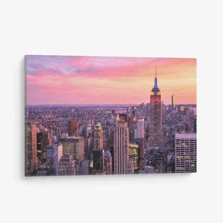 Canvas print New York skyline at sunset • Wallissimo®