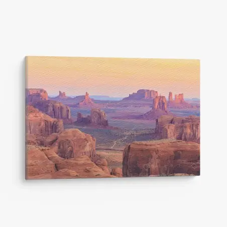 Canvas print Monument Valley desert sunset panorama • Wallissimo®