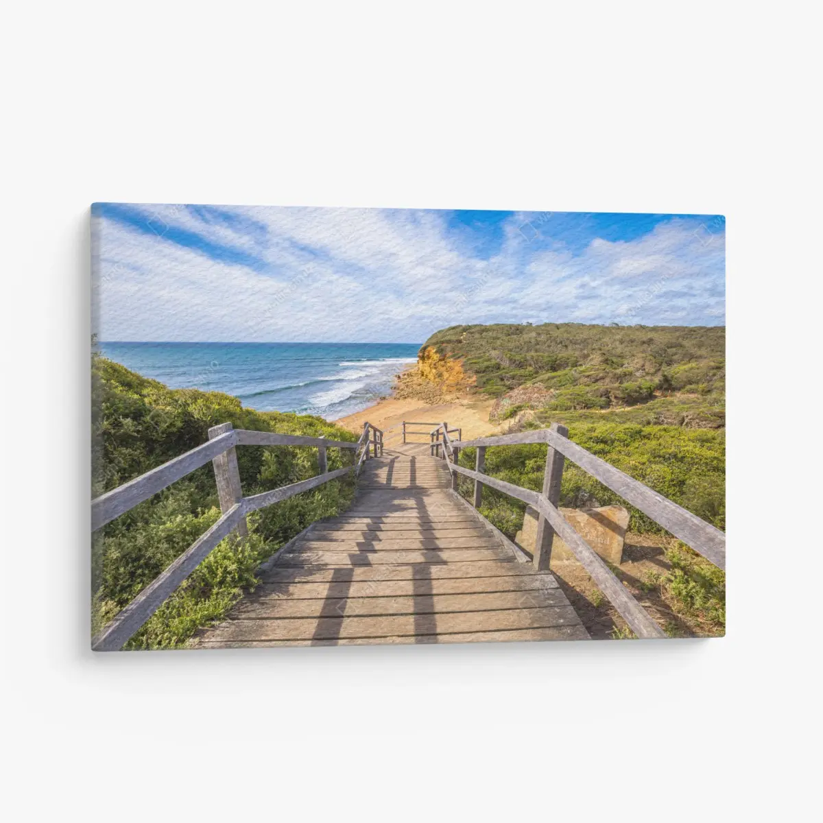 Canvas print walkway to Bells Beach panoramic view • Wallissimo®