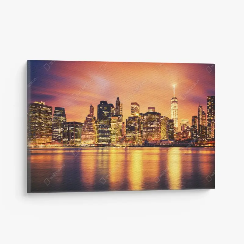 Canvas print New York skyline at sunset