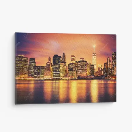 Canvas print New York skyline at sunset • Wallissimo®