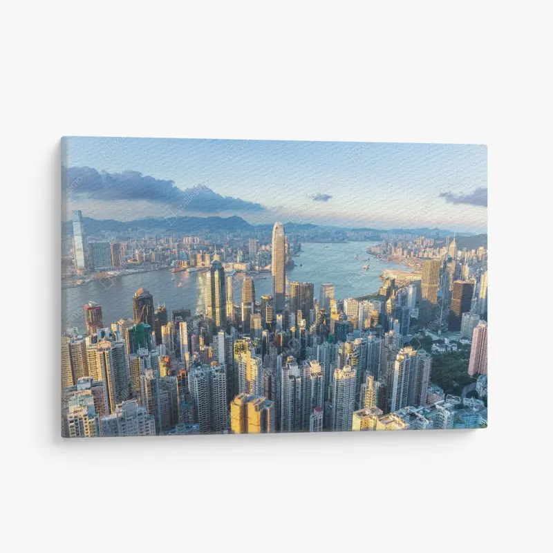 Canvas print Hong Kong skyline at sunset