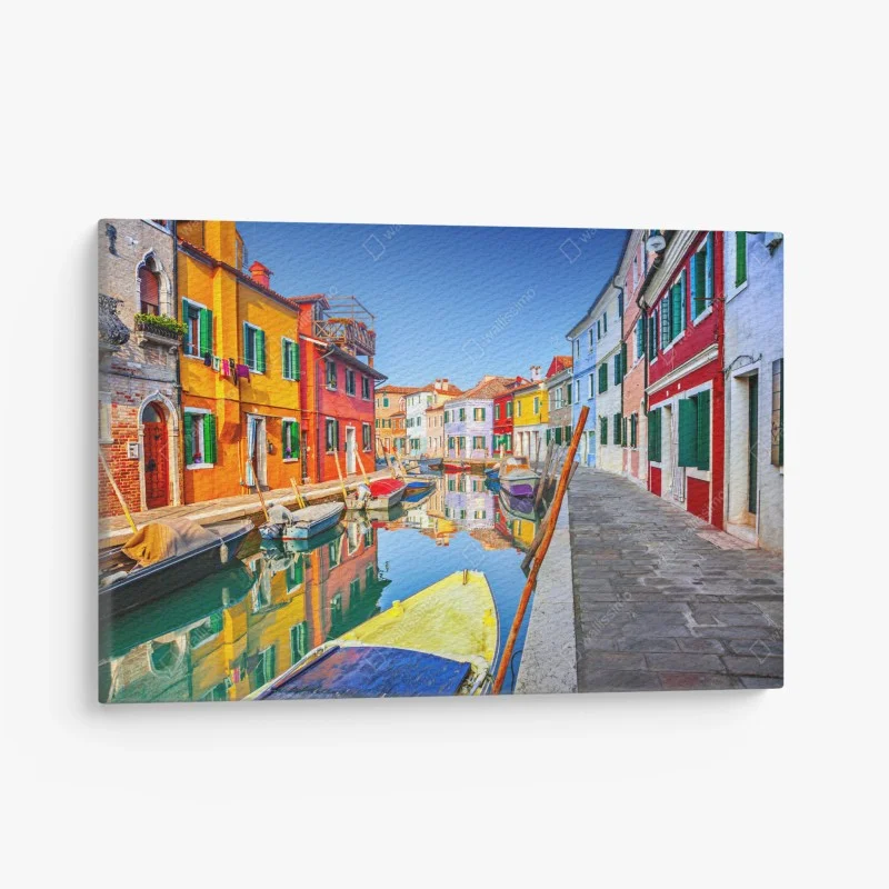 Canvas print colorful canal houses in Burano