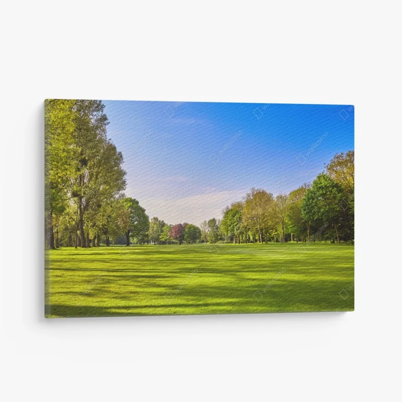 Canvas print sunlit city park panorama