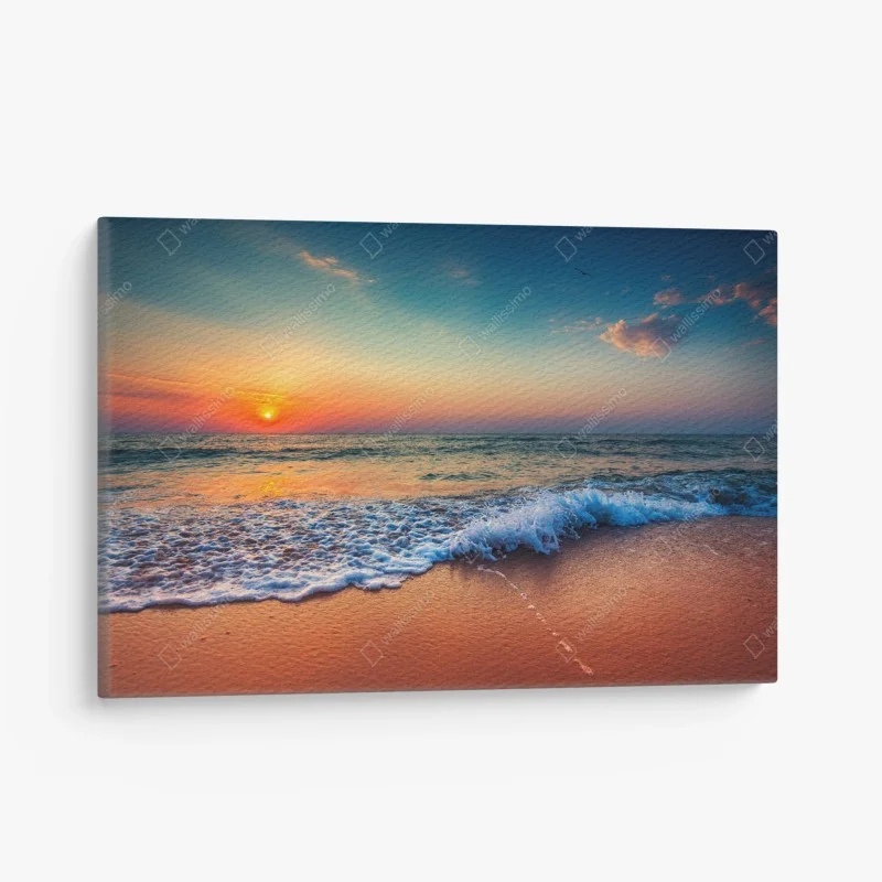 Canvas print golden sunrise over the tranquil sea