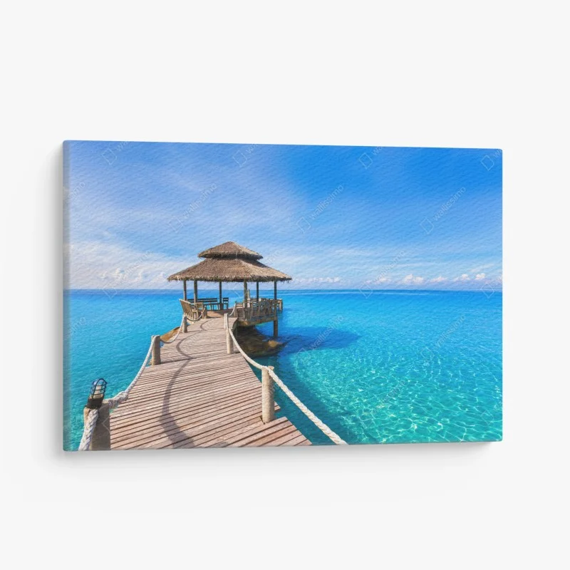 Canvas print tropical pier over turquoise sea