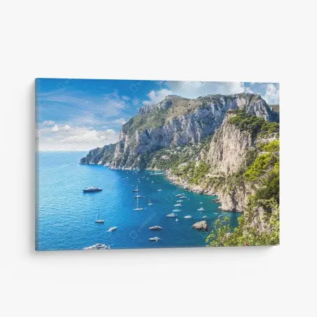 Canvas print Capri summer coastline panorama • Wallissimo®
