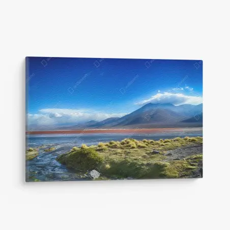 Canvas print serene mountain lagoon landscape • Wallissimo®