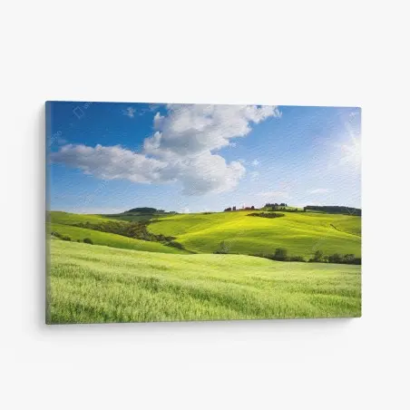 Canvas print Tuscany rolling hills at sunset • Wallissimo®