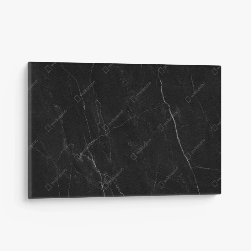 Canvas print black marble with white veins