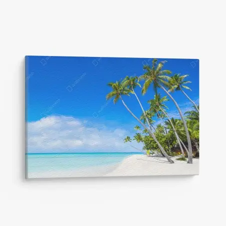 Canvas print tropical palm beach paradise • Wallissimo®