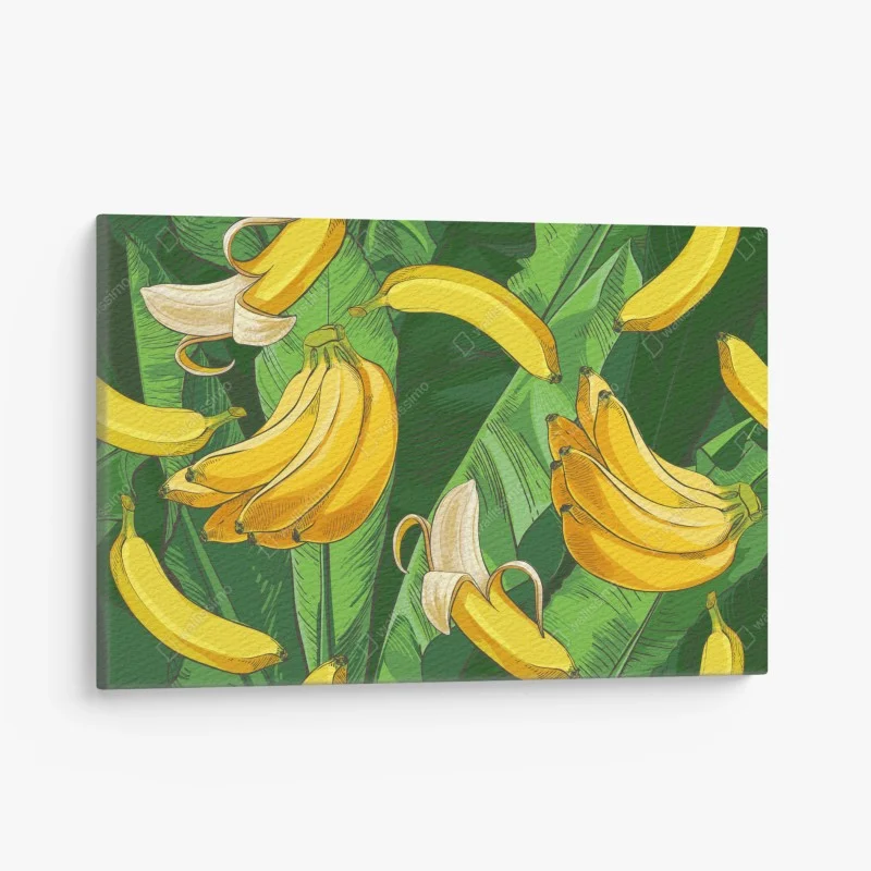 Canvas print tropical banana pattern with banana leaves
