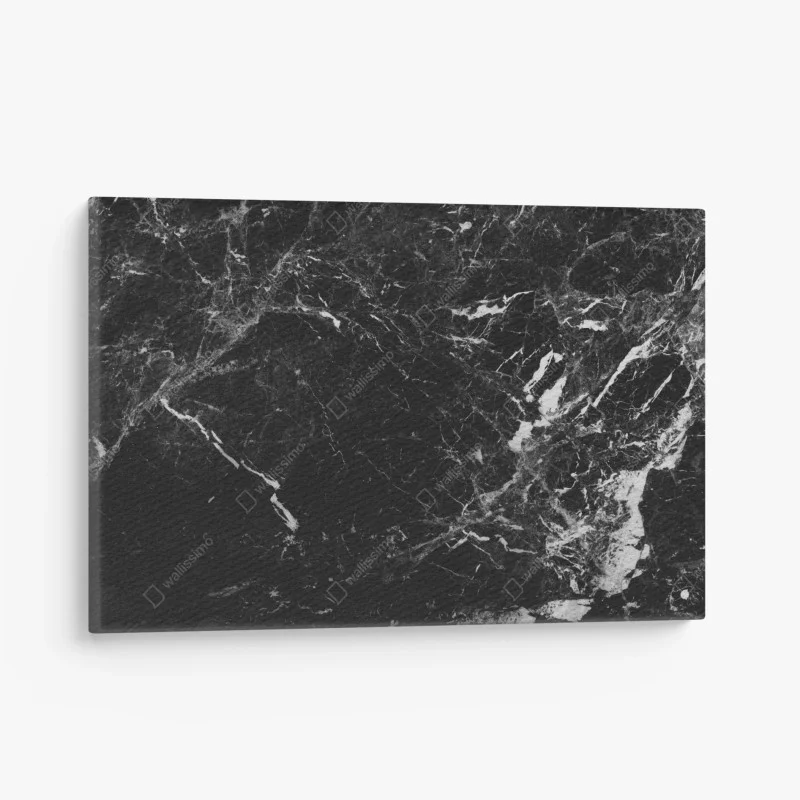 Canvas print black marble texture with white veins