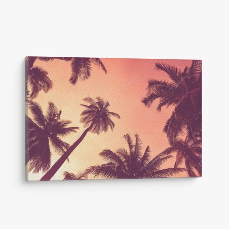 Canvas print tropical palms at sunset • Wallissimo®