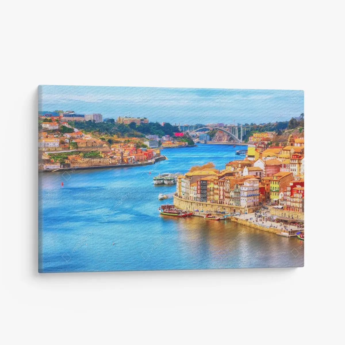 Canvas print Porto waterfront panorama • Wallissimo®