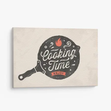 Canvas print cooking time retro kitchen art • Wallissimo®