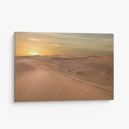 Canvas print sunset over UAE desert dunes • Wallissimo®