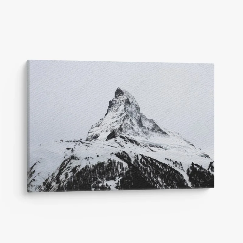 Canvas print solitary snow-covered mountain peak
