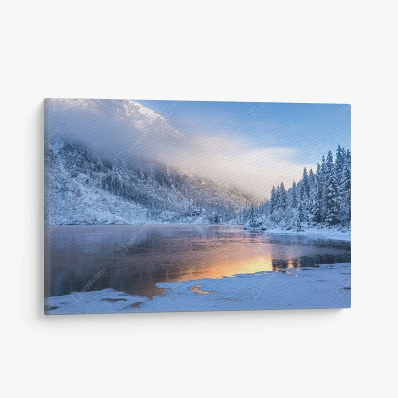 Canvas print winter sunrise in the High Tatras