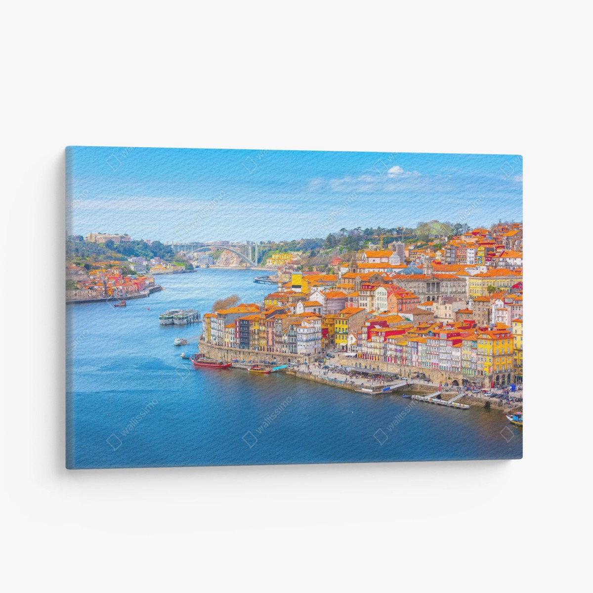 Canvas print Porto riverside panorama • Wallissimo®