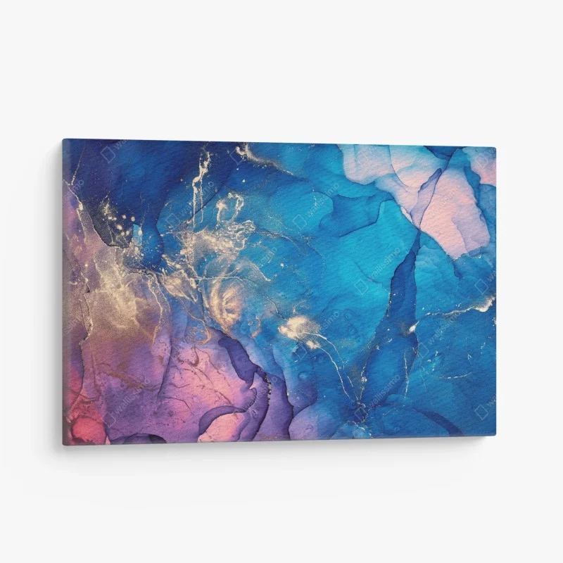 Canvas print ocean blue marble alcohol ink abstract