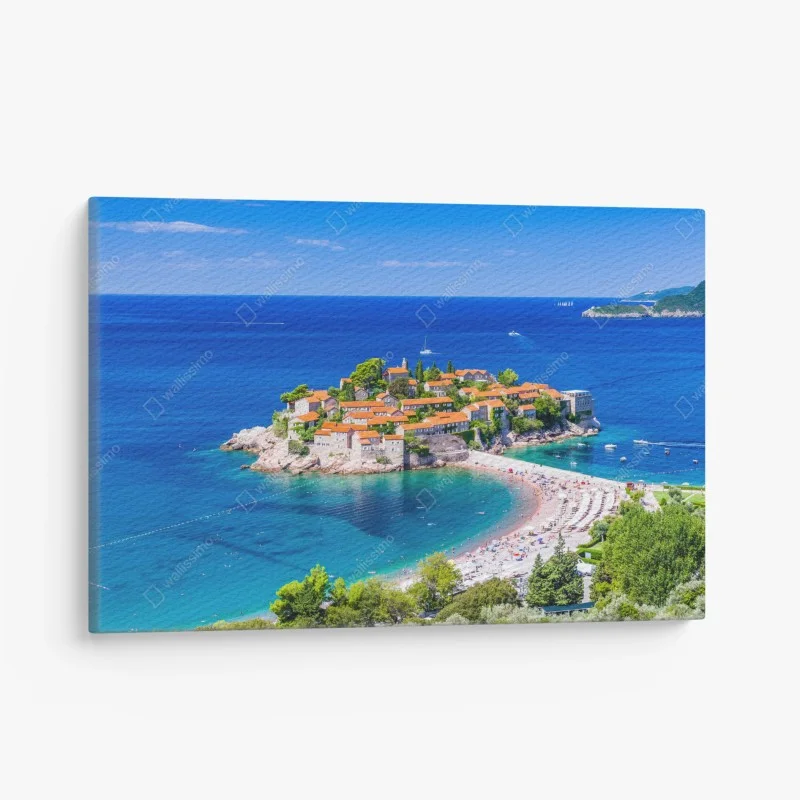 Canvas print Sveti Stefan, Montenegro historic island resort