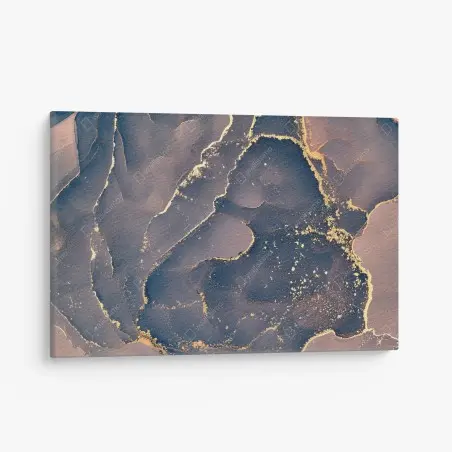 Canvas print navy and gold marble abstract • Wallissimo®
