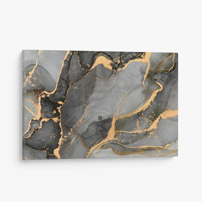 Canvas print smoky gray marble with gold veins