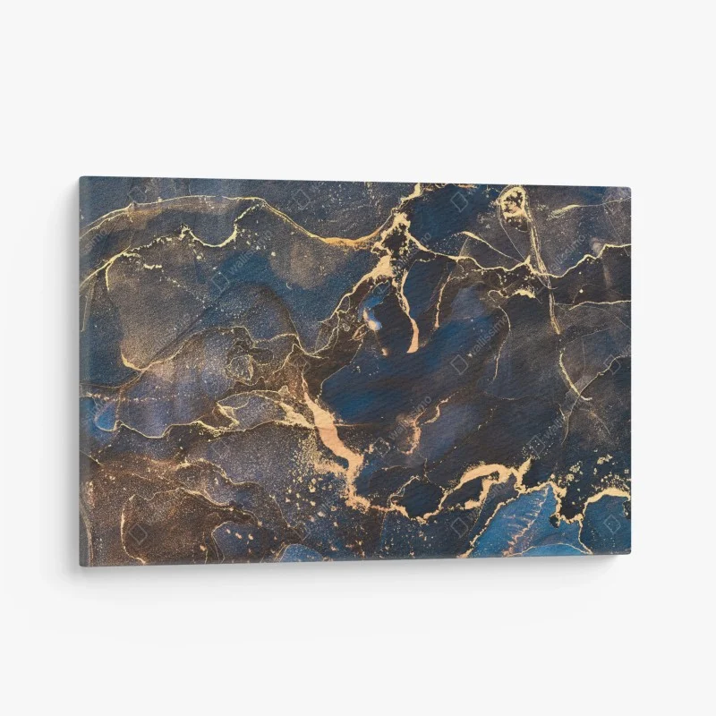 Canvas print midnight marble with golden veins