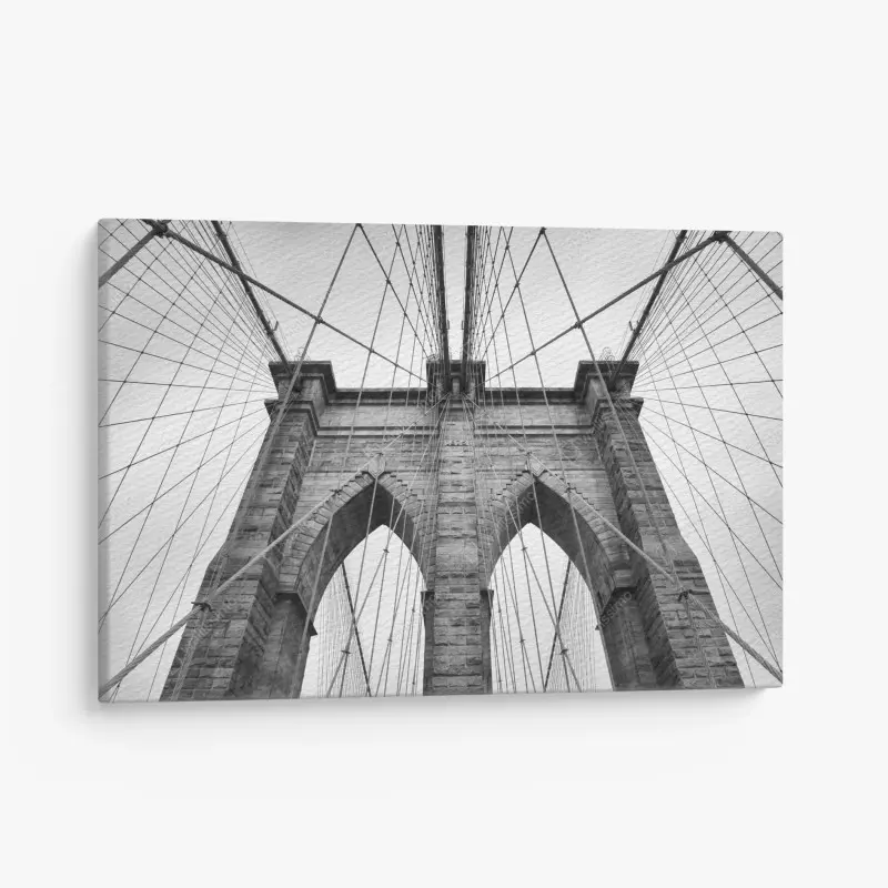 Canvas print monochrome suspension bridge architecture