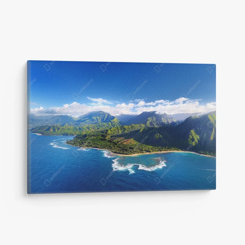 Canvas print aerial tropical coastline panorama