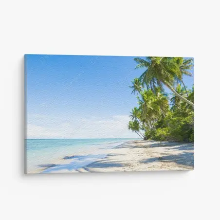 Canvas print tropical palm beach escape • Wallissimo®