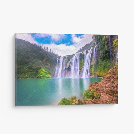 Canvas print Jiulong waterfall in Luoping • Wallissimo®